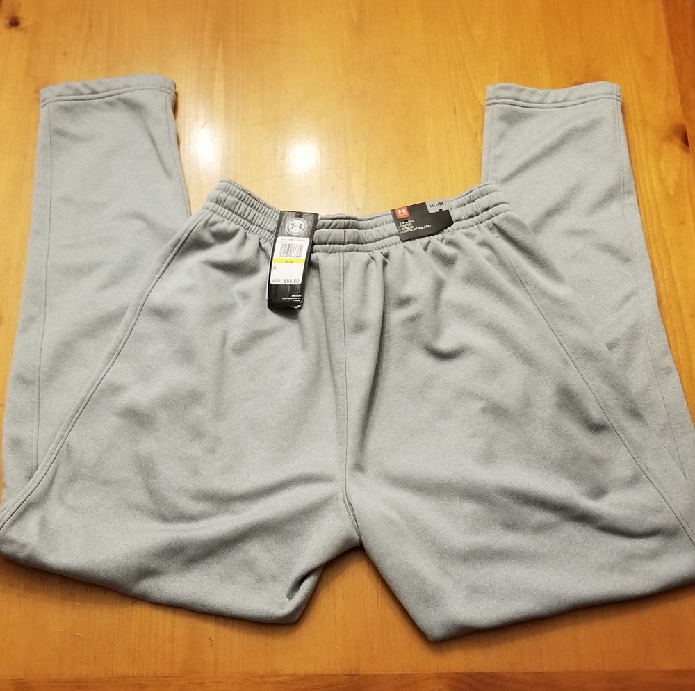 NWT Under Armour men's, gray tapered leg, sweat pants.